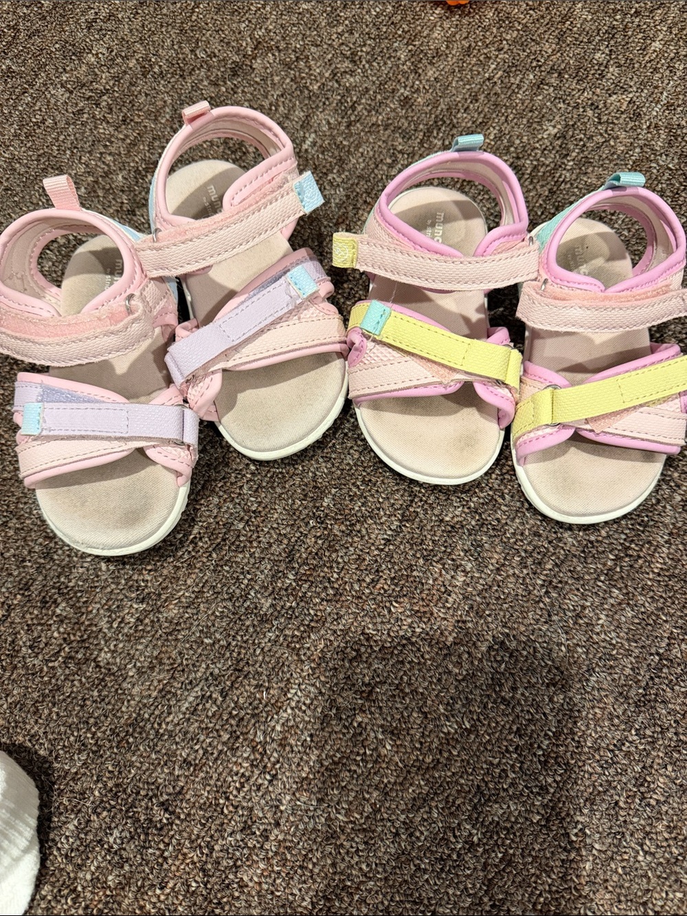 Stride rite Toddler Pink Pastel Strap Sandals with Adjustable Velcro